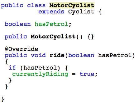 a sub class overriding a method example